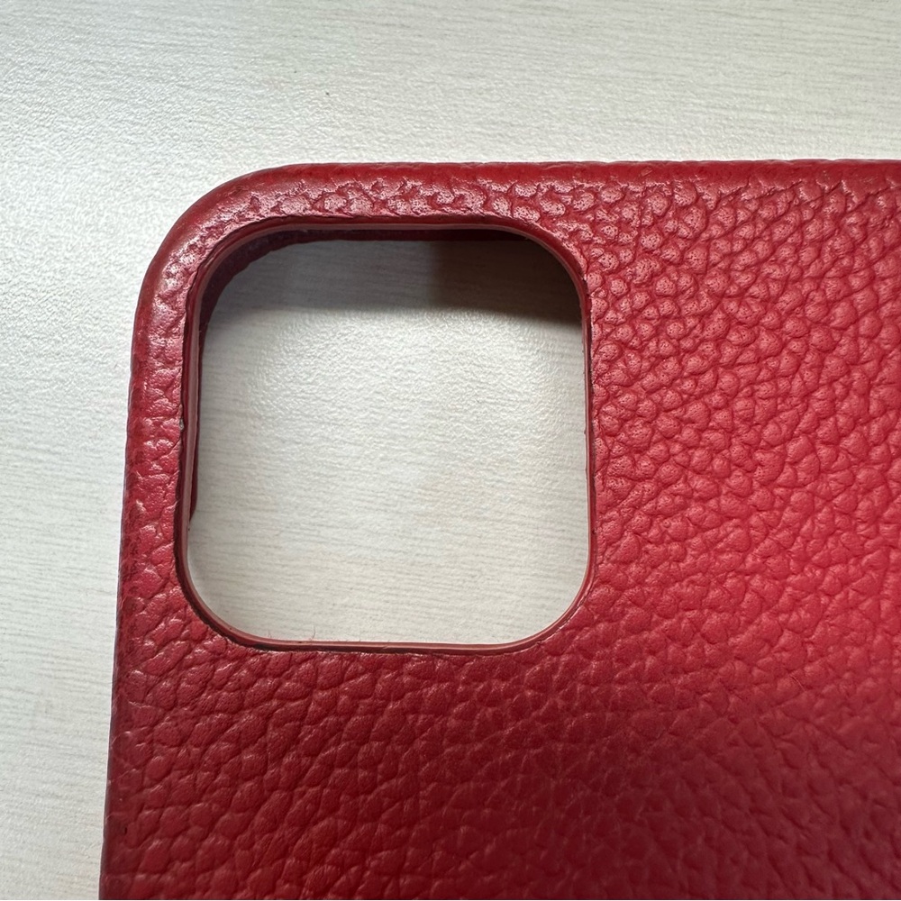 Louis Vuitton Red Leather iPhone Case with Monogram Card Pocket - Picture 3 of 11
